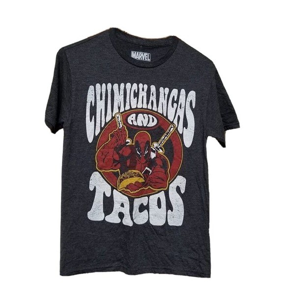 Deadpool Chimichangas & Tacos Marvel T-Shirt Size Small Comics Cartoon Superhero - Picture 1 of 3